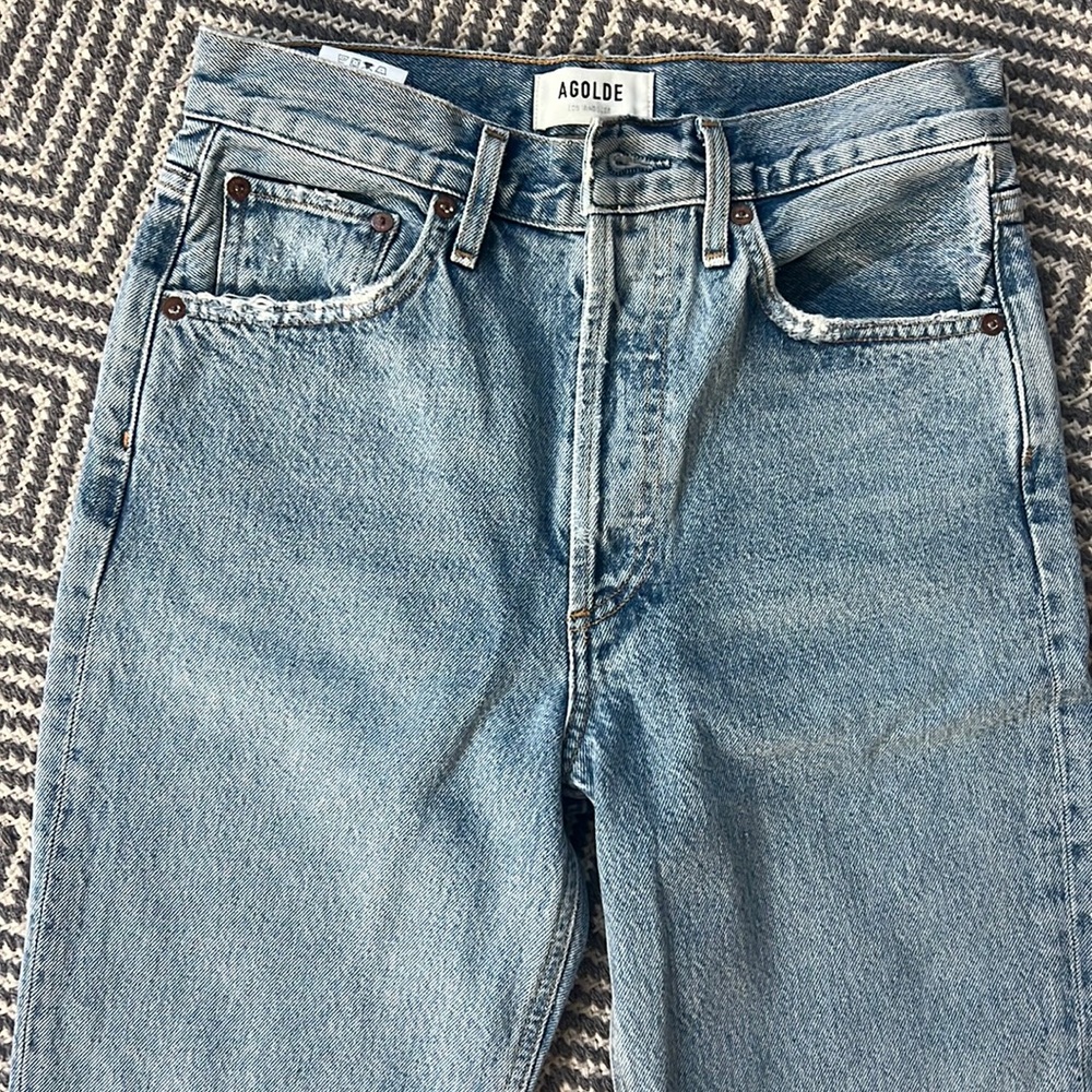 A Golde Riley Crop Jean, frayed hem, 100% cotton, size 25